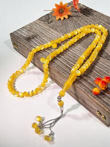 99pcs Muslim Resin Shiny 4-Tassel Prayer Beads, Islamic Religious Portable Rosary Accessory - Multicolor - View 11