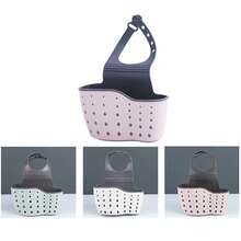 厨房水槽沥水篮挂袋，水龙头海绵架，蔬菜清洗池，免钻孔储物挂篮 - 彩色 - 查看 7