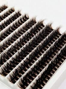 200 Stück D-Curl dicke schwarze Einzelwimpern, 80D-Curl, 9-16mm gemischte Länge, flauschig natürlich, weich & leicht, DIY Wimpernverlängerung, geeignet für den Alltag, Hochzeit, Date, Party, Musikfestival und andere Anlässe. Wimpernbüschel, einzelne Kunstwimpern, Kunstwimpern - D - Übersicht 8