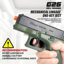 Soft And Springy Toy Gun - Semi-Automatic Pressure Shooting, Toy Gun With Shell Ejection Function, Suitable For Christmas And Birthdays - 綠色 - 查看 3