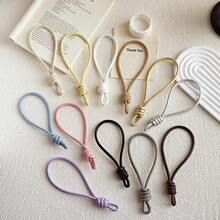 INS Style Leather Rope Pendant Accessories, DIY Doll Doll Keychain, Handmade Braided Rope Phone Wrist Strap - Multicolor - View 2