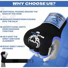 Guantes de Boxeo de Gel para Manos MMA 75 cm Largo Acolchados elásticos Saco Boxeo rápido Entrenamiento Muay Thai Vendas para Hombres Mujeres y niños - NEGRO02 - Ver 10