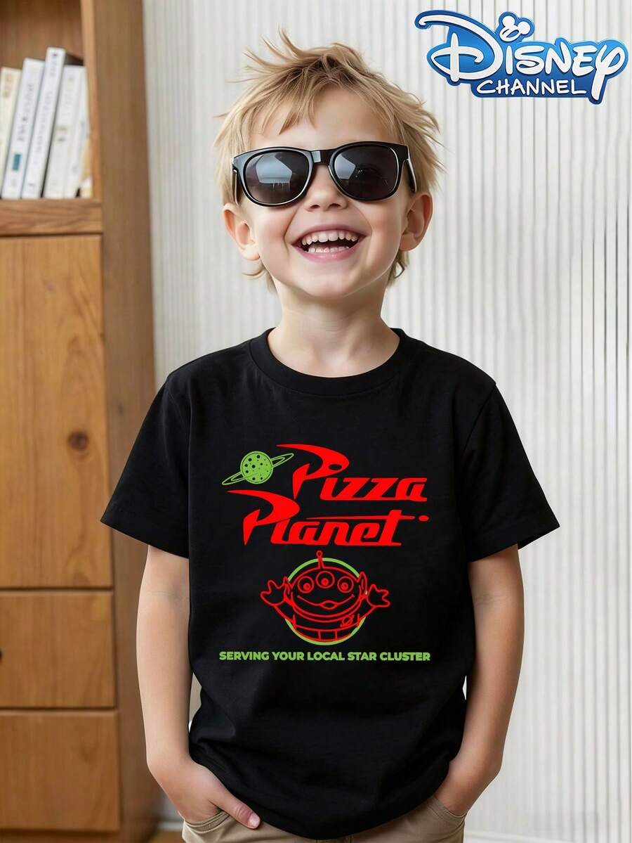 This Disney Toy Story Alien-Themed Summer T-Shirt Is Perfect For Boys And Girls To Wear To Holiday Parties, Family Gatherings, Outdoor Activities, And Trips, And Makes A Great Gift For Children Visiting Disneyland. - màu đen - Xem 1