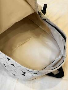 Fashion Solid Color Large Capacity Backpack For Women, Campus Back To School Bookbag For Middle School And College Students, Lightweight Casual Outdoor Travel Vacation Backpacks, Versatile Zipper Closure Daily Commuter Office Backpack - Beige - View 9