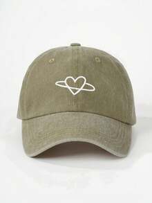 1pc Kids Embroidered Heart Washed Baseball Cap, Adjustable Outdoor Sun Protection Casual Hat Suitable For Boys And Girls, Spring/Autumn Travel Beach Holiday - Baseball Cap - View 20
