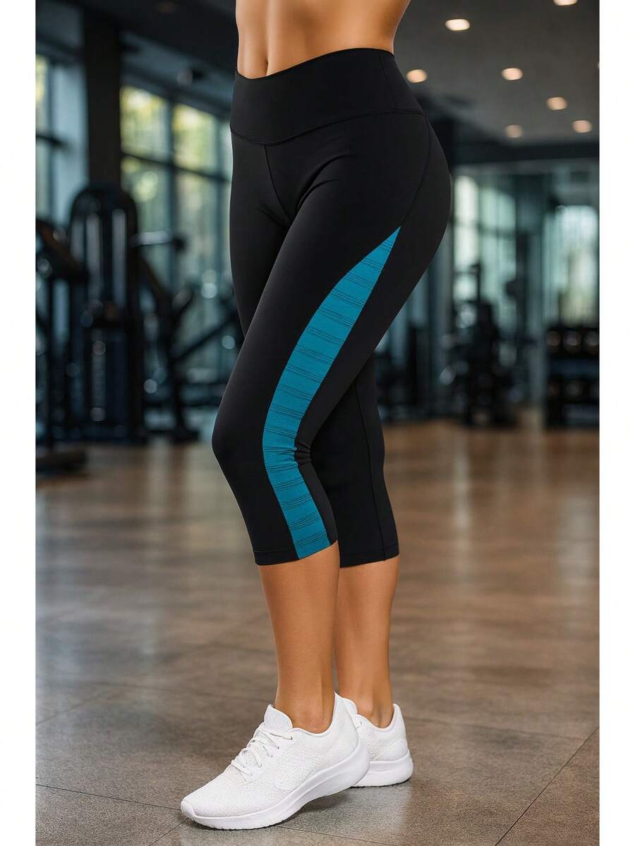 Women's Dry Capri Leggings Leggings Gym Fitness - 淺藍色 - 查看 1