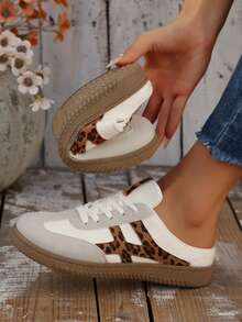 复古德式休闲低帮运动鞋，时尚百搭运动滑板鞋，休闲白鞋 - 米色 - 查看 2