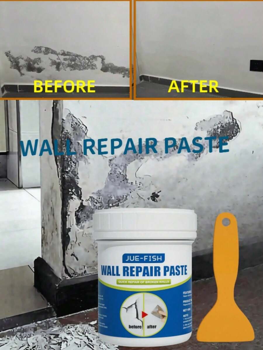 Wall Repair Paste Covers Stains, Cleans The Wall, Repairs Peeling Wall Paint, Damp Crack Repair Agent, Household Wall Repair Paste, Wall Damage, Scratches, Dents, Cracks, Nail Holes, Wall Repair Paste. Wall Repair Paste Patching Agent. Gypsum Board Repair Kit. - Multicolor - View 1