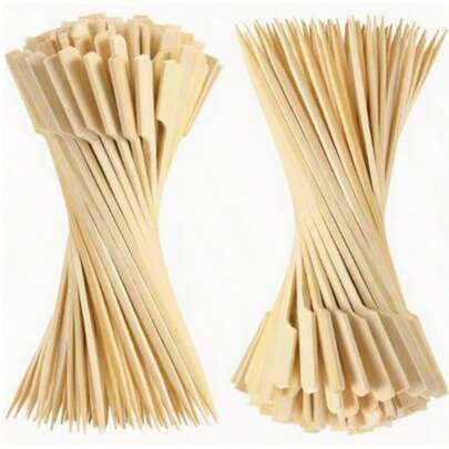 100pcs 4.72-Inch Bamboo Skewers/Picks, Suitable For Snacks, Fruits, Sausages, Barbecue And Parties. Durable And Easy To Use Bamboo Skewers For Grilling.