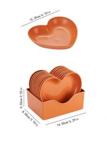 11/5/1pc, Plastic Heart-Shaped Dinner Plates, Fruit Plates, Dessert Plates, Cake Plates, Snack Plates, Chips Plates, Kitchen Supplies, Kitchen Supplies - Multicolor - View 6