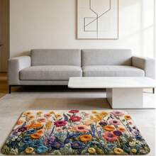 1 Peça Capacho com Padrão Floral, Lavável em Máquina, Resistente a Desbotamento, Leve, Baixo Pelo, Resistente a Manchas, Poliéster - Adequado para Entrada, Sala de Estar, Quarto, Banheiro, Cozinha, Lavanderia - Multicolorido - Visão 2