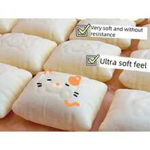 1 件超粘迷你猫毛绒枕头，慢回弹粘手感猫枕头，挤压玩具，PU 材质抗压，非常适合旅行、娱乐、节日/生日礼物 - 白色 - 查看 2