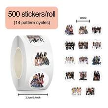 1卷/包 Katseye 女团卷曲贴纸，适用于剪贴簿、水瓶装饰胶带、密封胶带 - 彩色 - 查看 1