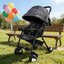 Baby Stroller For 0-24 Months With Sunshade, Lightweight And Portable, One-Button Quick Fold, Reclining Seat For Sitting Or Lying Down, Ideal For Boys And Girls, Daily Use And Outings - 黑色 - 查看 4
