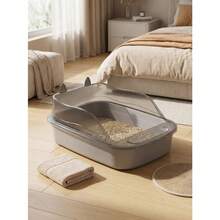 Gatitos+Barrera Alta Antisalpicaduras+Transparente+Estilo Minimalista+Hogar+Caja de Arena Gris - Unitalla - Ver 3