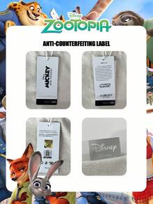 Disney 1个官方授权尼克·王尔德图案午餐包，轻便便携卡通图案午餐盒收纳袋，可折叠抽绳手提包，轻便斜挎包，官方授权 - 可验证，适合女士/大学生/女性日常/外出/购物/情人节使用。 - 卡其色 - 查看 3