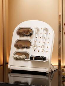 1pc Pegboard Storage Box, Student Desk Stationery & Miscellaneous Organizer, Vanity Makeup Brush & Lipstick Holder - Multicolor - View 10