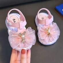 Toddler Girls' Sandals, 0-3 Years Old Baby Closed Toe Sandals, Fashion Soft Bottom Hook And Loop Infant Prewalker Shoes, Summer - Pink - View 4