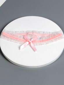 新娘伴娘婚礼丝带蝴蝶结腿套，荷叶边公主风大腿环腿部配饰，性感百搭腿套，可搭配丝袜 - 彩色 - 查看 2