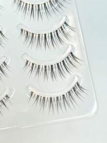 10pcs Fairy Soft Super Fine Transparent Stem Air Feeling A-Type Lengthening Natural Thick Full Strip False Eyelashes - Natural Lashes - View 2