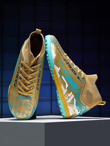 STARNOVO Adult Football Shoes - Chunky Heel - Professional Competition Training Shoes - Youth And Adult Sports Shoes - Gold - View 7