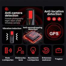 Detector de Cámaras Ocultas para Viajes 2025, Buscador de Cámaras Espía Mejorado, Escáner de Señal Inalámbrica para Oficina/Coche/Baño/Hotel. Cuenta con 5 niveles de sensibilidad, 4 modos de detección y una duración de batería de 25 horas. - Negro - Ver 5