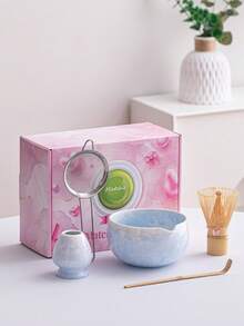 Bộ ấm trà Matcha Nhật Bản, màu hồng phấn, kiểu dáng nữ tính, men trong suốt, hộp quà tặng sang trọng, thích hợp làm quà tặng Giáng sinh, Ngày lễ tình nhân, Lễ Tạ ơn và các ngày lễ khác, quà tặng cho bạn gái, sinh nhật, sử dụng tại nhà và làm quà tặng. - Nhiều màu - Xem 8