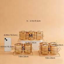 1 Set Creative Seasoning Jar Set With Tray - Decorative Kitchen Spice Jars, Salt And Pepper Containers, And Lids For Food Storage And Kitchen Decor - Multicolor - View 4