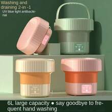X09 Portable Folding Mini Washing Machine, 6L Capacity With Spin Basket, 10W, Suitable For Underwear, Socks And Baby Clothes - Multicolor - View 4