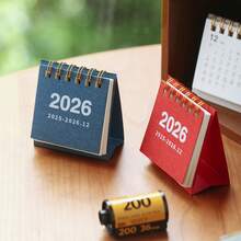 Retro Mini Calendar; Desktop Decor Student Portable Spiral Bound Planner - Retro Mini Desk Calendar - View 3