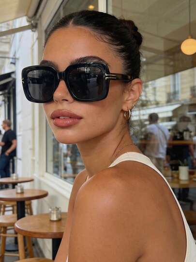 男女款复古超大方形太阳镜，经典塑料镜框时尚眼镜，适合脸型较大的人士，夏季度假必备复古太阳镜，适合海滩旅行、驾驶和日常佩戴