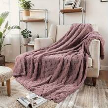 Size Bedspread Blanket - Long 84x90 Quilt Suitable Bed, Soft Warm Comforter Home & Hospital Use, Mauve - Bed Cover - Coffee Checker - View 9