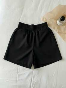 2pcs/Set Girls Toddler Polo Shirt Outfit, Minimalist Printed Collared Short Sleeve T-Shirt, Versatile Ensemble - White - View 3