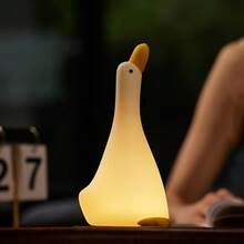 1pc Rechargeable Silicone Duckling Night Light, Smart Touch Control 3 Brightness Levels, Auto Shut Off Timer, Cute Bedroom Atmosphere Lamp, Gift For Friends - Yellow - View 5