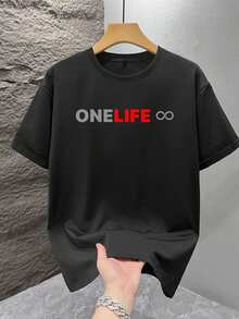 GRDR Men's Fashionable Printed Loose Short Sleeve T-Shirt | Exquisite Design | Summer Essential | Easy To Match | Showcase Your Style - Black - View 2