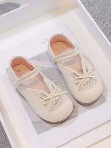 1 Pair Toddler Girls' Cute Princess Leather Shoes, Breathable Soft Sole Anti-Slip Versatile Children Shoes, Hook And Loop Closure Mary Jane Shoes, Convenient For Spring, Summer, Autumn - Beige - View 7