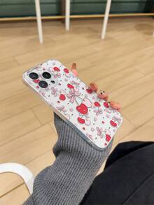 1个加厚透明防摔UV喷漆TPU手机壳，简约粉色蝴蝶结、爱心、樱桃图案设计，兼容 17/17 Air/17 Pro/17 Pro Max、16/16 Plus/16 Pro/16 Pro Max、Galaxy S25 Ultra、S24 Ultra、S22、S21 Ultra、S21 FE 5G系列，是新年、圣诞节、万圣节或情人节的理想礼物。 - 彩色 - 查看 3
