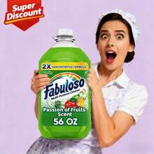 Fabuloso Multi-Purpose Cleaner, 2X Concentrated Formula, Passions Of Fruit Scent, 56 Oz - asPic - Xem 1