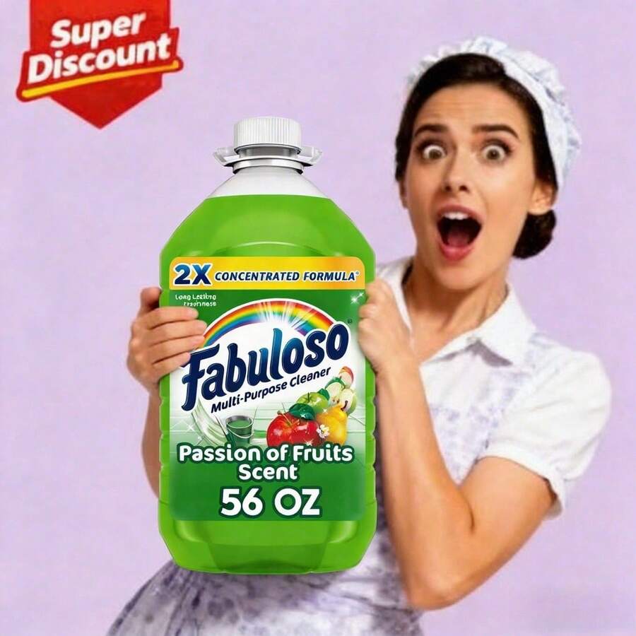 Fabuloso Multi-Purpose Cleaner, 2X Concentrated Formula, Passions Of Fruit Scent, 56 Oz - asPic - Xem 1