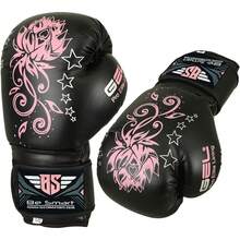 Guantes de boxeo para niños de 4 a 12 años, 4 onzas, 6 onzas, guantes de entrenamiento para niños, guantes de boxeo juvenil, guantes de entrenamiento para jóvenes, guantes de entrenamiento - Negro - Ver 3