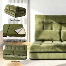 Christmas Gift ArtissLounge Sofa Bed 2 Seater Green Fabric - 綠色 - 查看 8