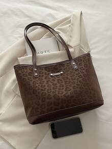 Large Capacity Handbag For Women, New Minimalist Commuter Shoulder Tote Bag - Coffee - View 4