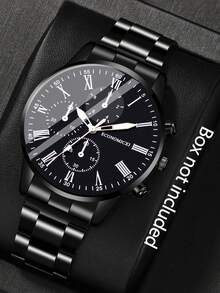 4/1pc Boys Fashion Casual Business Round Quartz Watch Set With Pendant Bracelet And Ring, Suitable For Boys Daily Wear, Birthday/Holiday Gift, Party, School Opening, Festival Decoration, Ideal Gift For Boys On Valentine''s Day And New Year - Multicolor - View 7