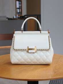 2026 New Luxury Fashion Chain Handbag For Women, High-Quality Large Capacity Double-Sided Bag, Exquisite Chic Quilted Embroidery One Shoulder Crossbody Bag, Heavy-Duty Hardware Soft Leather Versatile Tote Bag - Multicolor - View 14