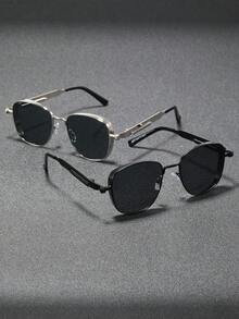 1-2pcs Men Metal Geometric Superior Quality Luxury Never Outdated Fashion Glasses For Fishing Boating Summer Holiday Gift Outdoor Casual Activities Vacation Outfits Street-Photography Accessories - Multicolor - View 7