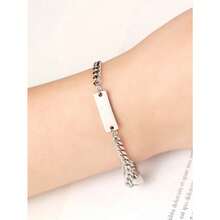 2pcs Custom Name Minimalist Magnetic Heart Shaped Couple Bracelet Set Matching Bracelets, Fashionable Stainless Steel Heart Shaped Magnetic Simpie Couple Bracelet, Ideal Holiday Gift, Valentine's Day Gifts - Multicolor - View 8