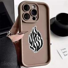 Mode Schwarze Flamme Silikon Handyhülle für iPhone 16 15 14 13 12 11 Pro Max XS XR X 8 7 Plus SE 2020 Stoßfeste Rückabdeckung - kühles Braun - Übersicht 2