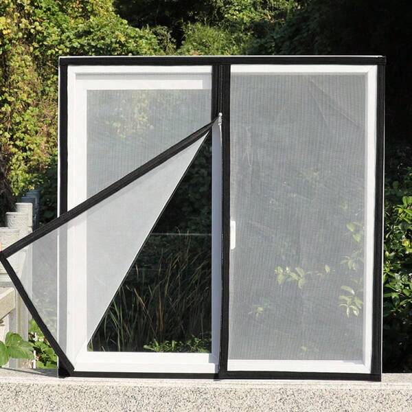 Zipper Window Screen Mesh, Multiple Sizes Fit Most Windows, Easy Hook-And-Loop Install, Breathable Insect & Mosquito Protection For Home Use