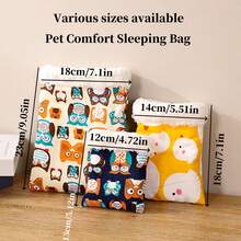 1pc Hamster Cotton Nest, Small Pet Cotton Nest, Hamster Sleeping Bag, Small Pet Warm Nest, Winter Thickened Plush Sleeping Bag For Gerbil, Chinchilla, Squirrel - Multicolor - View 9