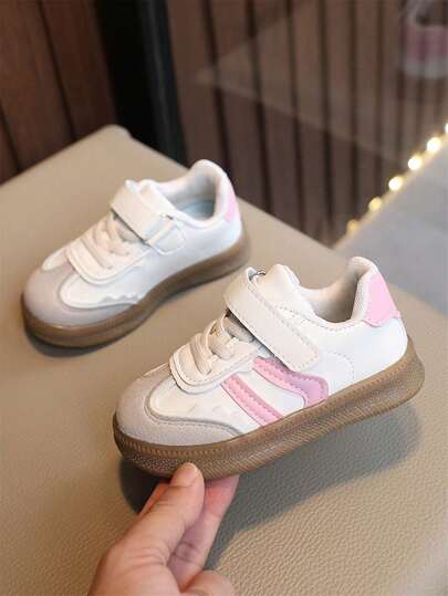 1 Pair Kids' Fashion Cute New PU Rubber Anti-Slip Sports Shoes, Suitable For Outdoor Casual Walking, Toddler/Little Kid